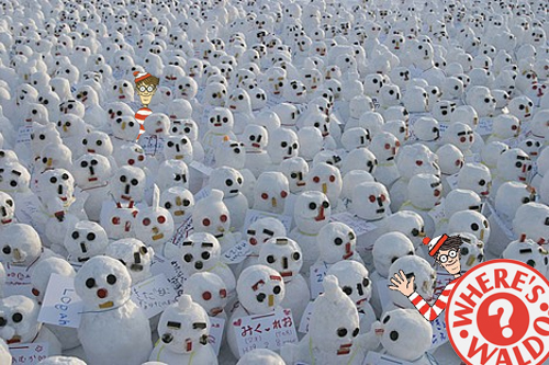 where's waldo pupazzi neve